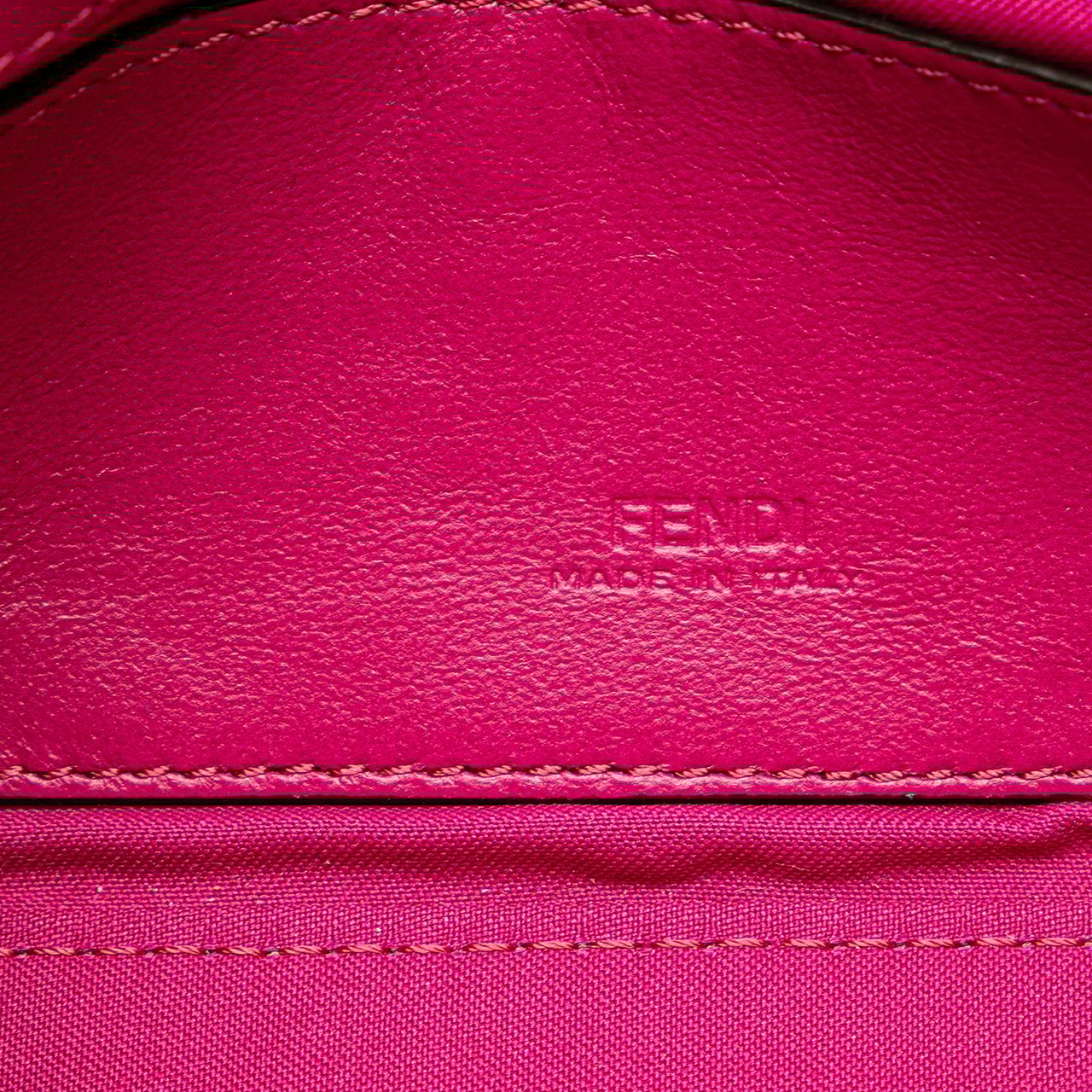 Fendi Zucca Embossed Leather Baguette Phone Pouch Satchel Roze