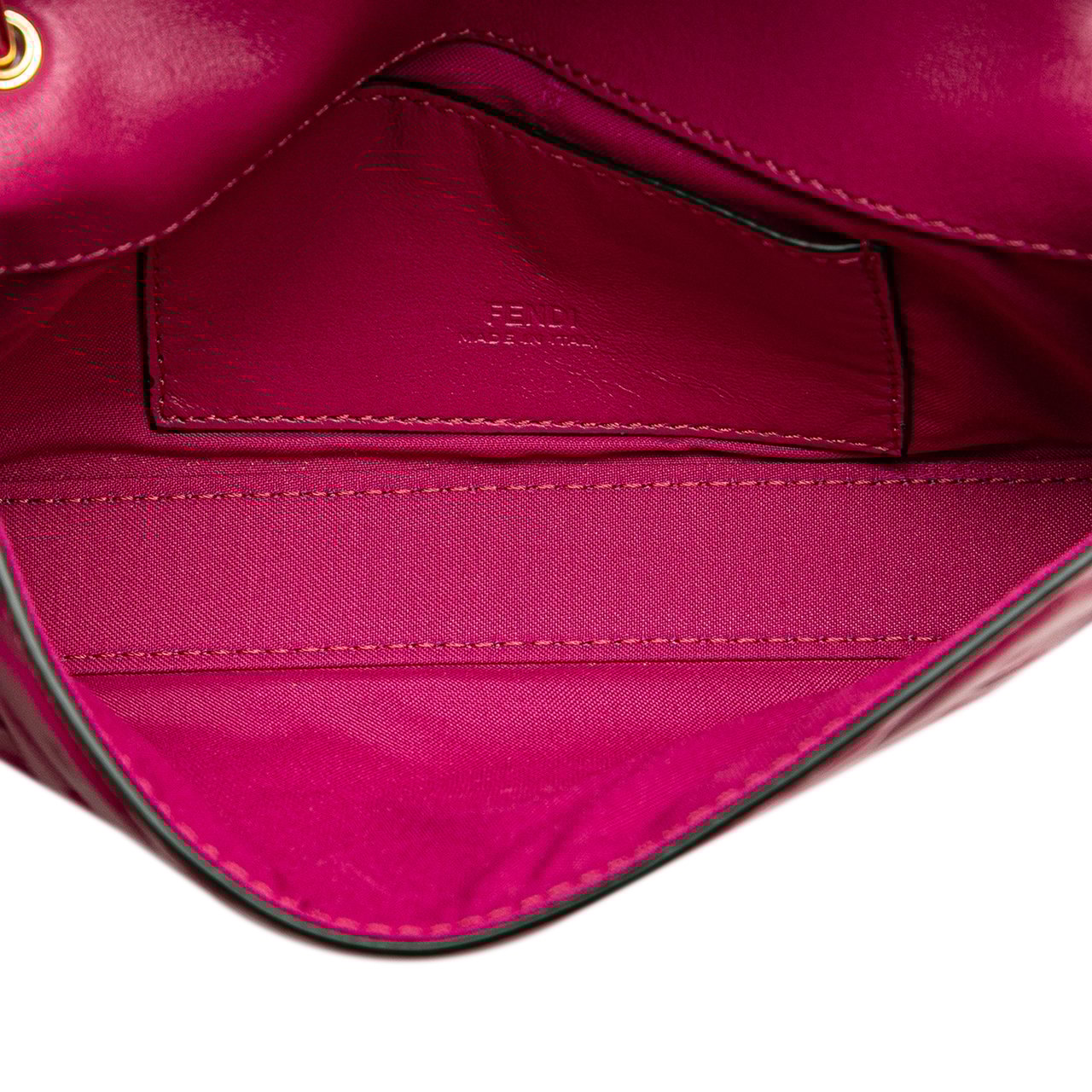 Fendi Zucca Embossed Leather Baguette Phone Pouch Satchel Roze