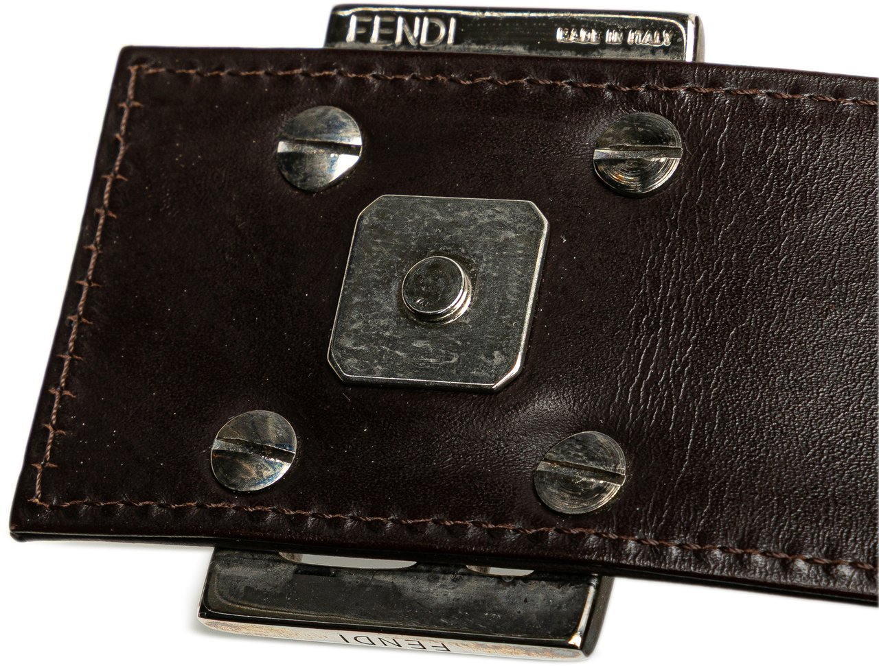 Fendi Zucca Canvas Shoulder Bag Bruin