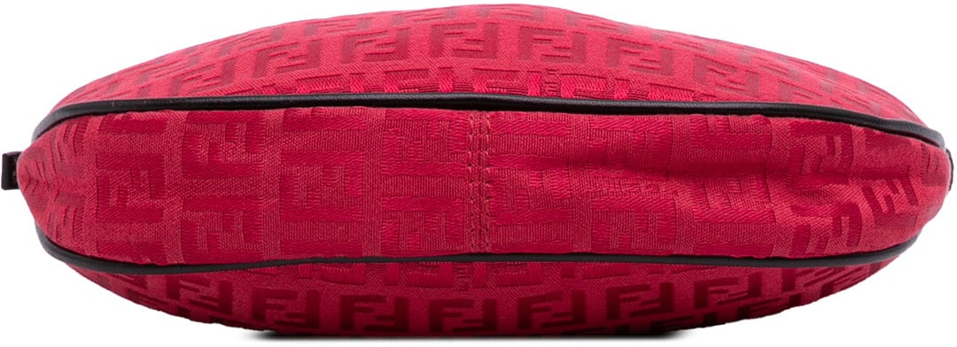 Fendi Zucchino Canvas Shoulder Bag Rood