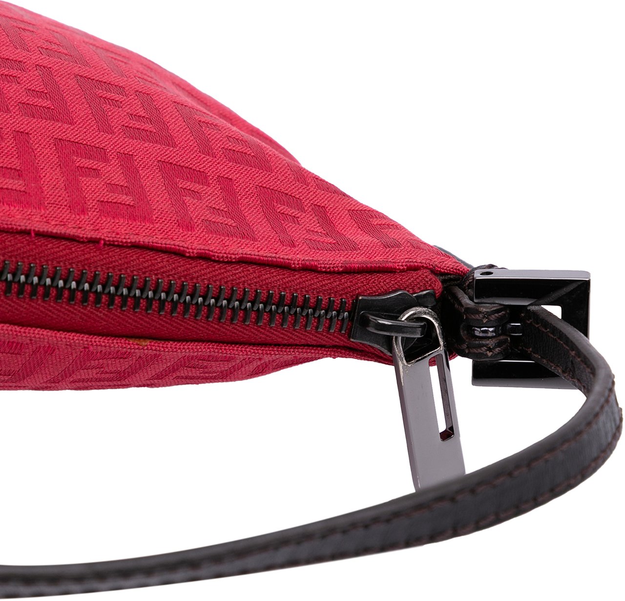 Fendi Zucchino Canvas Shoulder Bag Rood