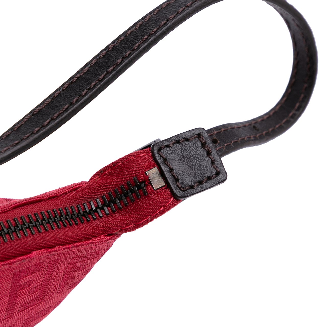 Fendi Zucchino Canvas Shoulder Bag Rood