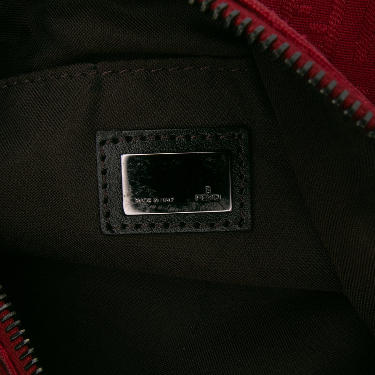 Fendi Zucchino Canvas Shoulder Bag Rood