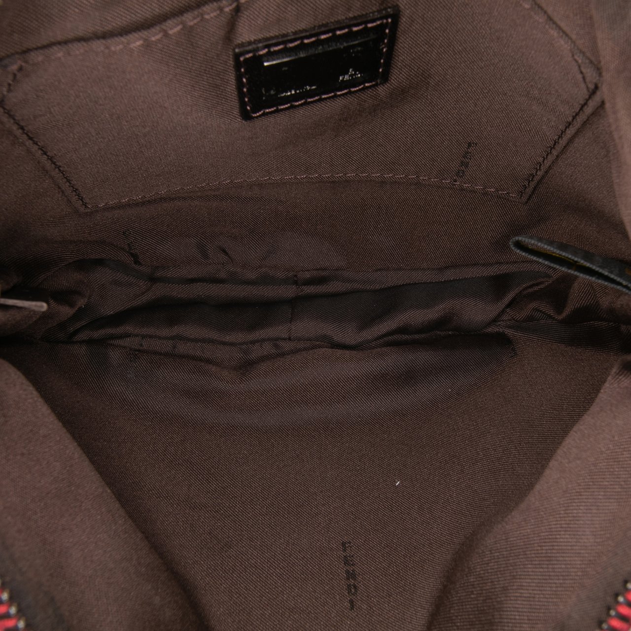 Fendi Zucchino Canvas Shoulder Bag Rood