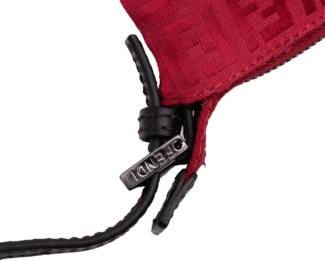 Fendi Zucchino Canvas Shoulder Bag Rood