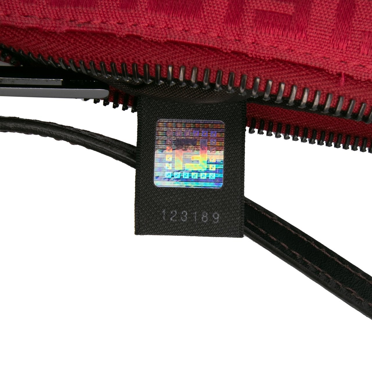 Fendi Zucchino Canvas Shoulder Bag Rood