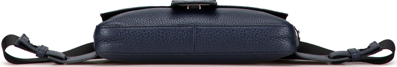 Fendi Leather Selleria Convertible Baguette Satchel Blauw