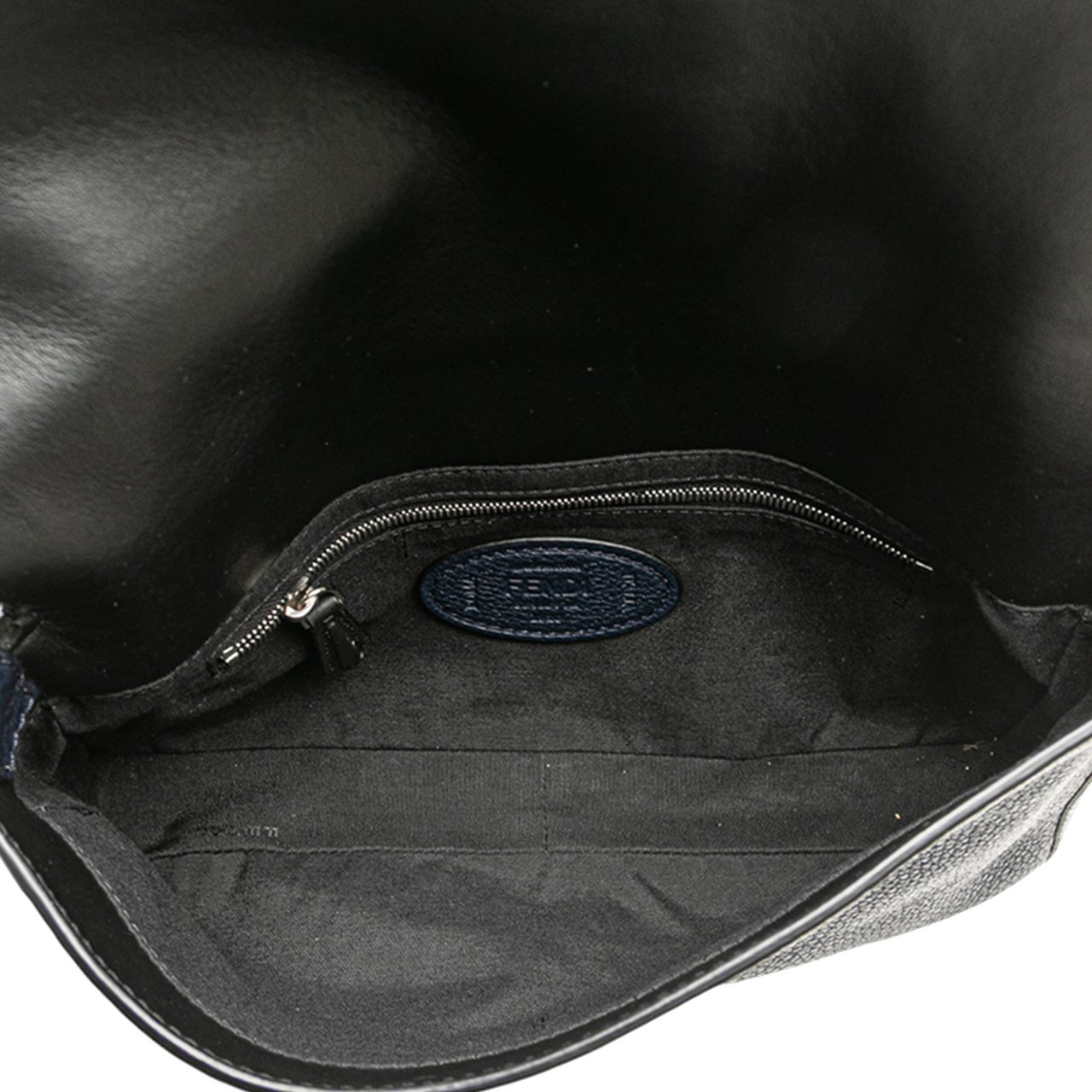 Fendi Leather Selleria Convertible Baguette Satchel Blauw