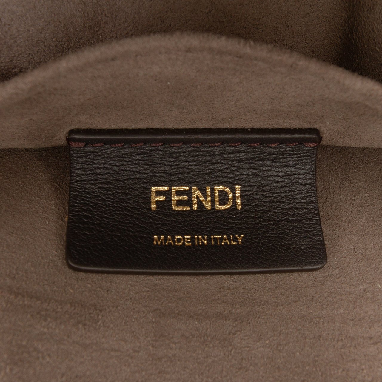 Fendi Zucca Shearling Double F Baguette Satchel Bruin