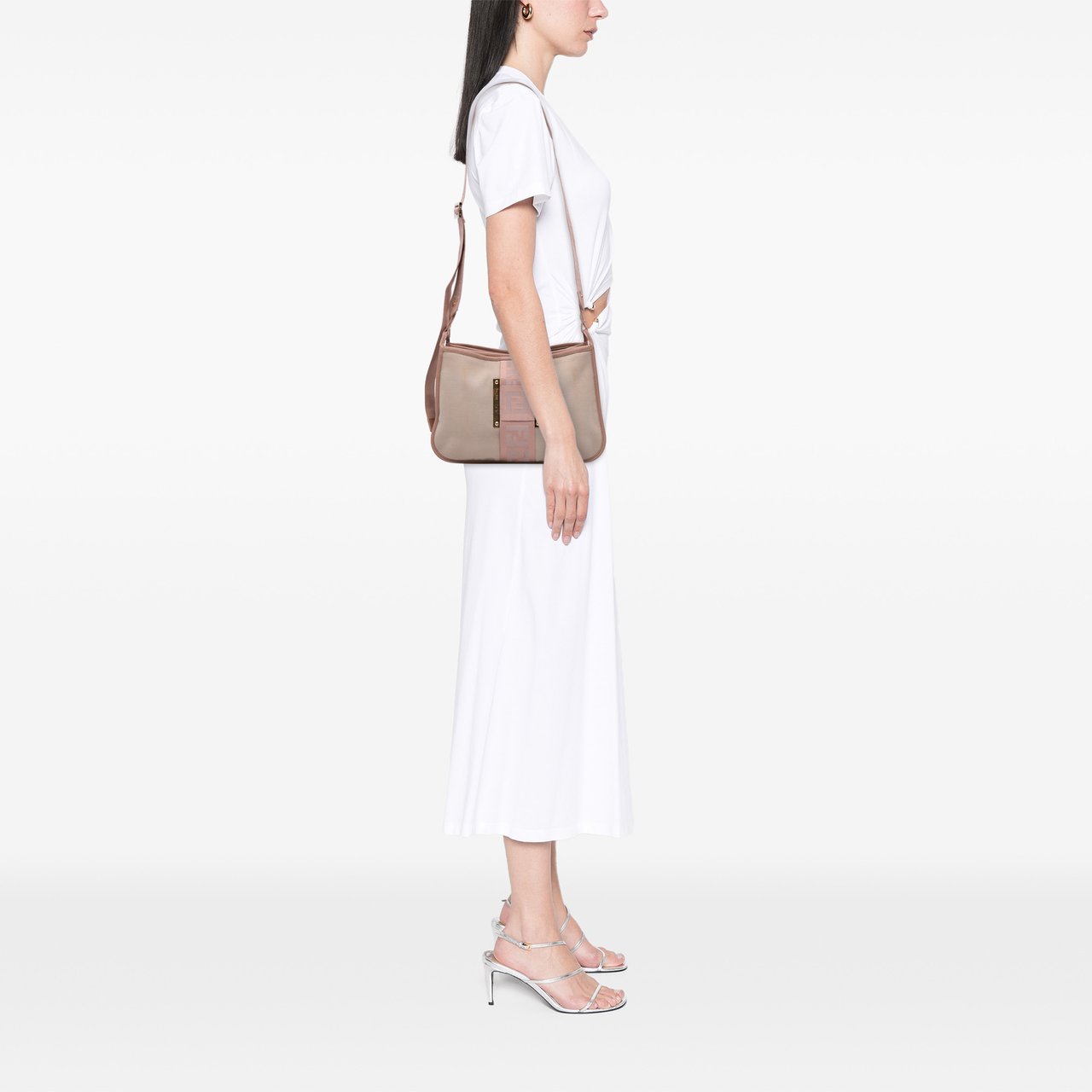 Fendi Canvas Zucca Crossbody Bruin