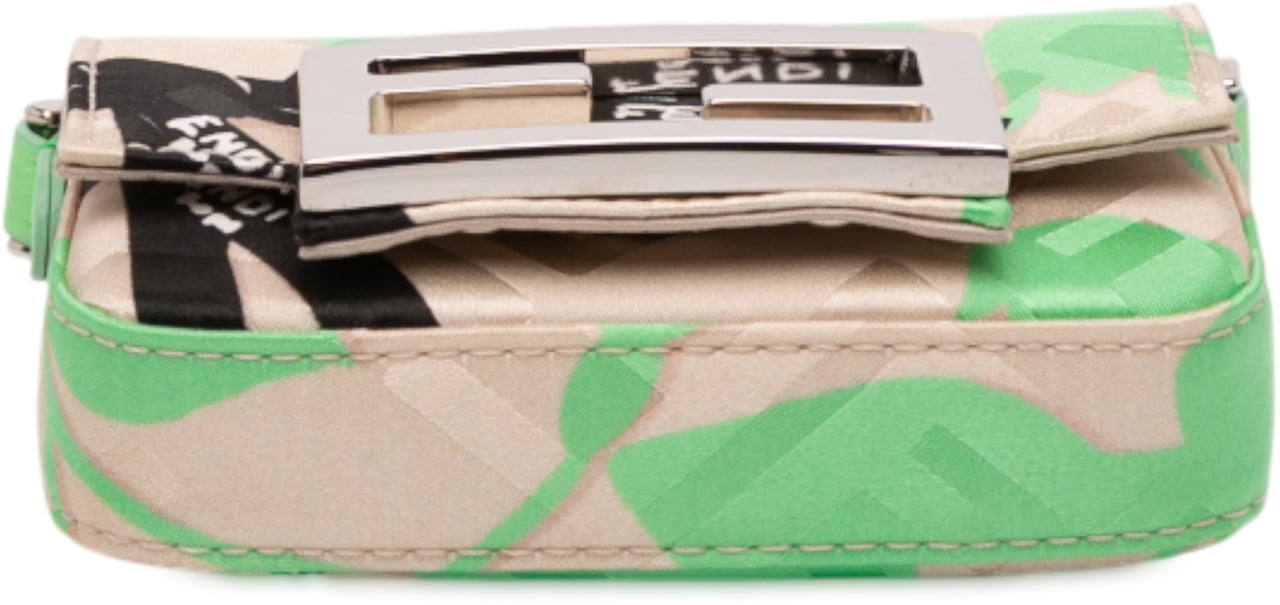 Fendi Nano Satin Charm Baguette Bruin