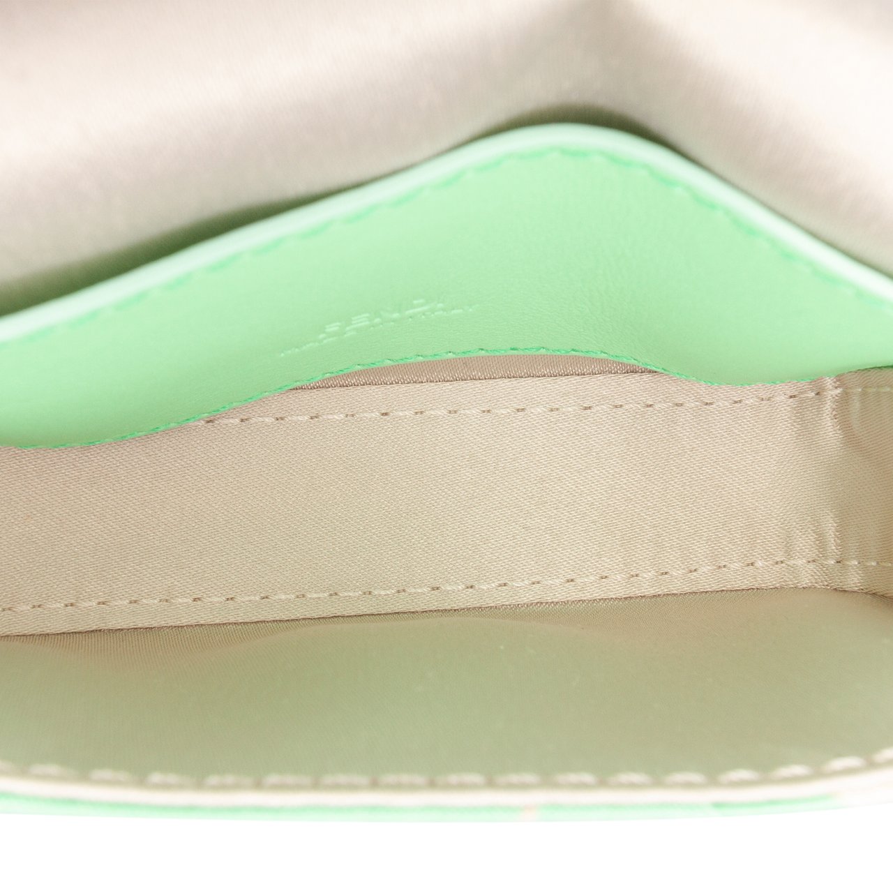 Fendi Nano Satin Charm Baguette Bruin