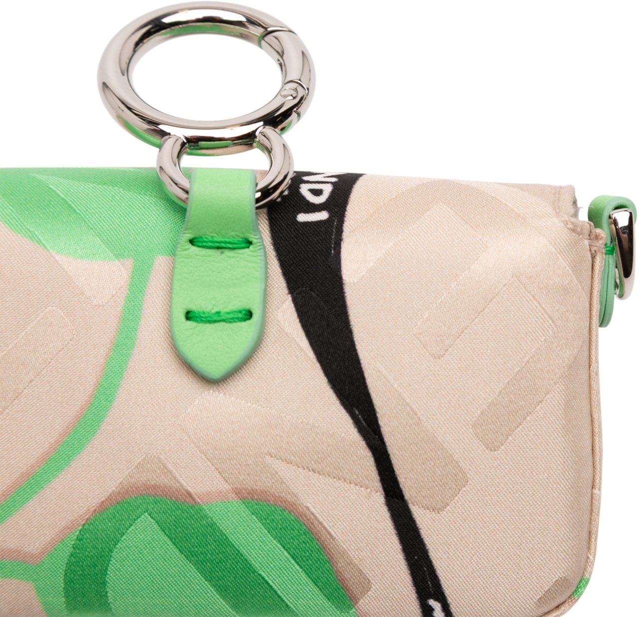 Fendi Nano Satin Charm Baguette Bruin