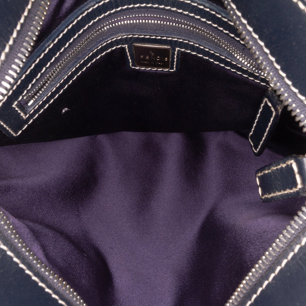 Fendi Zucchino Canvas Shoulder Bag Grijs