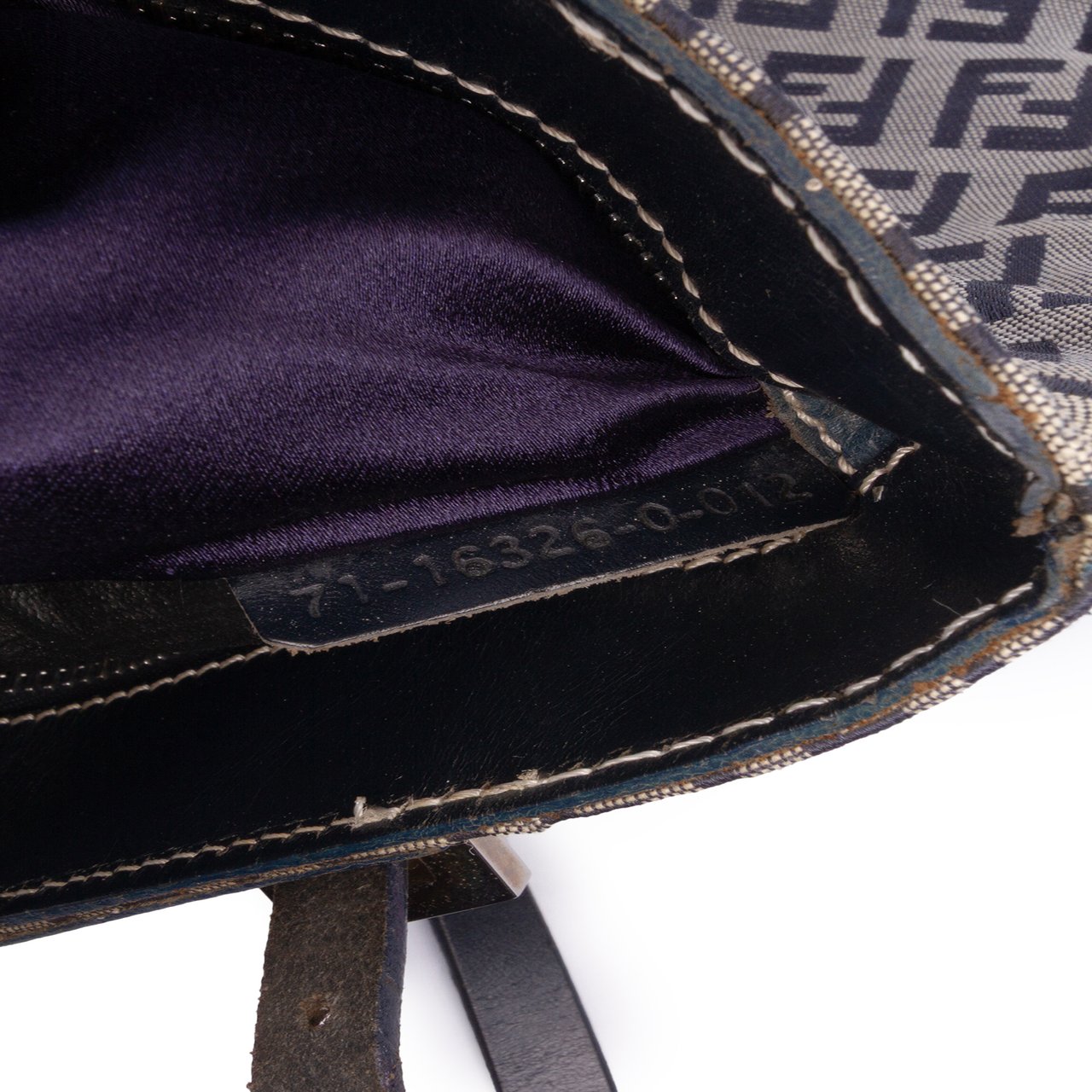 Fendi Zucchino Canvas Shoulder Bag Grijs