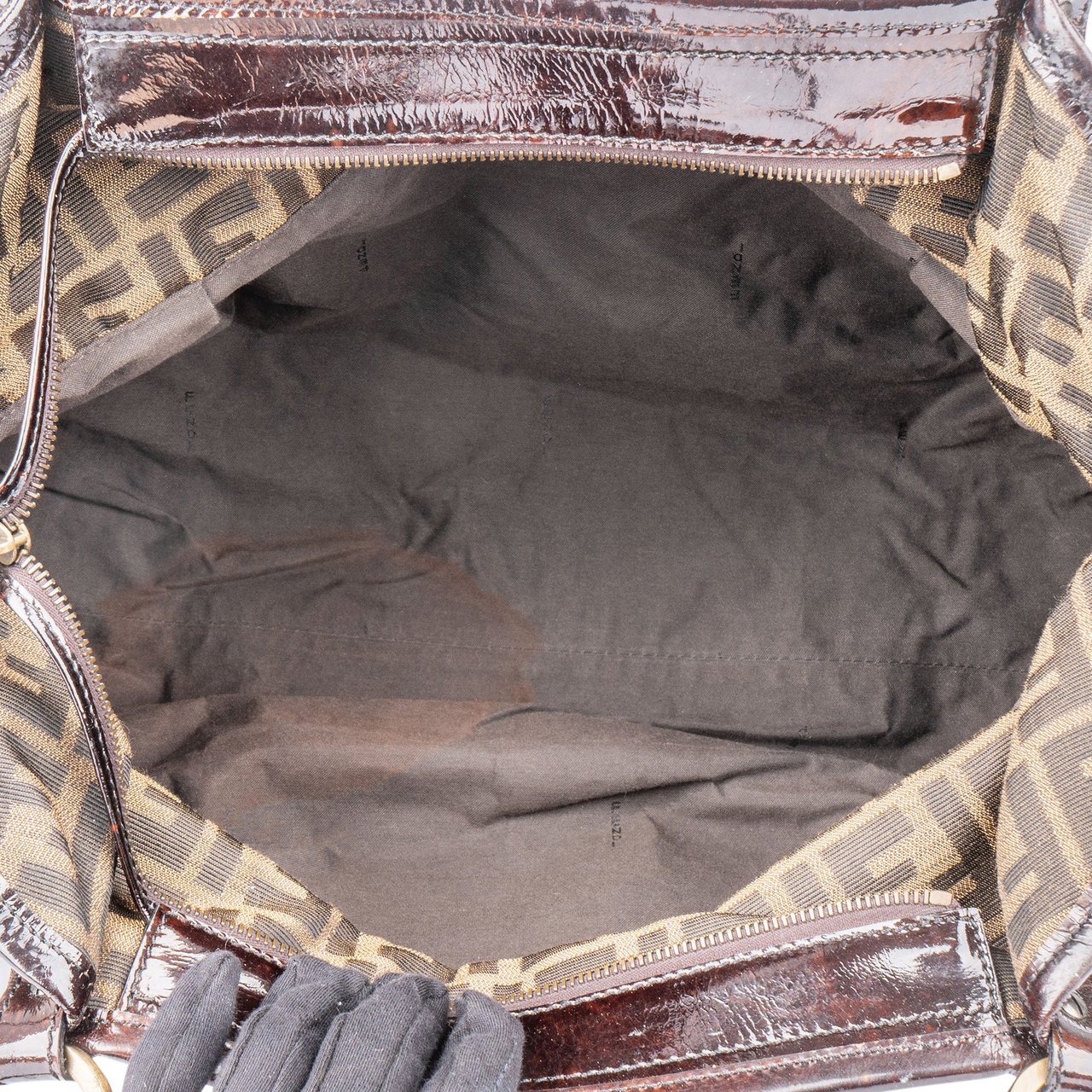 Fendi Fendi FF Monogram Patent Handbag Divers