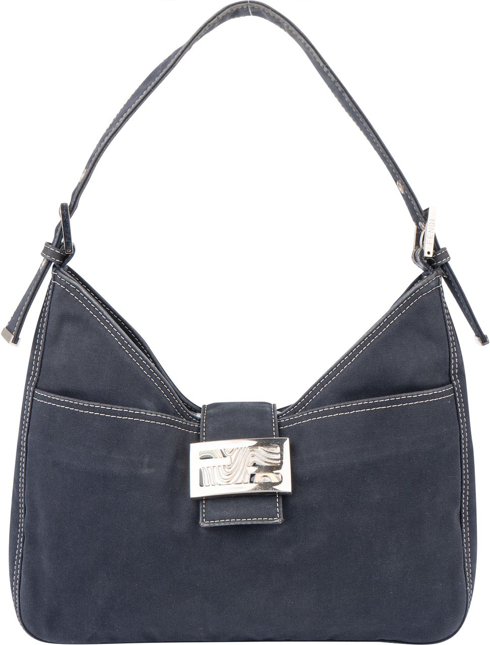 Fendi Fendi Limited FF Buckle Cotton Handbag Divers