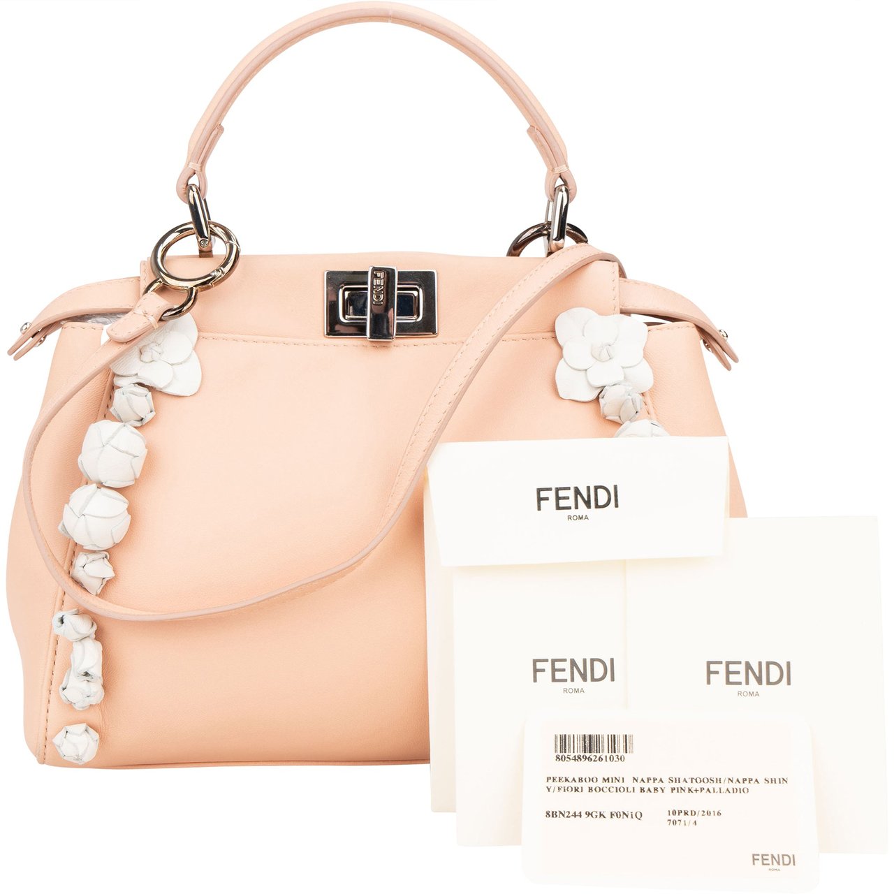 Fendi Fendi Nappa Leather Flowering Flower Mini Peekaboo Handbag Divers