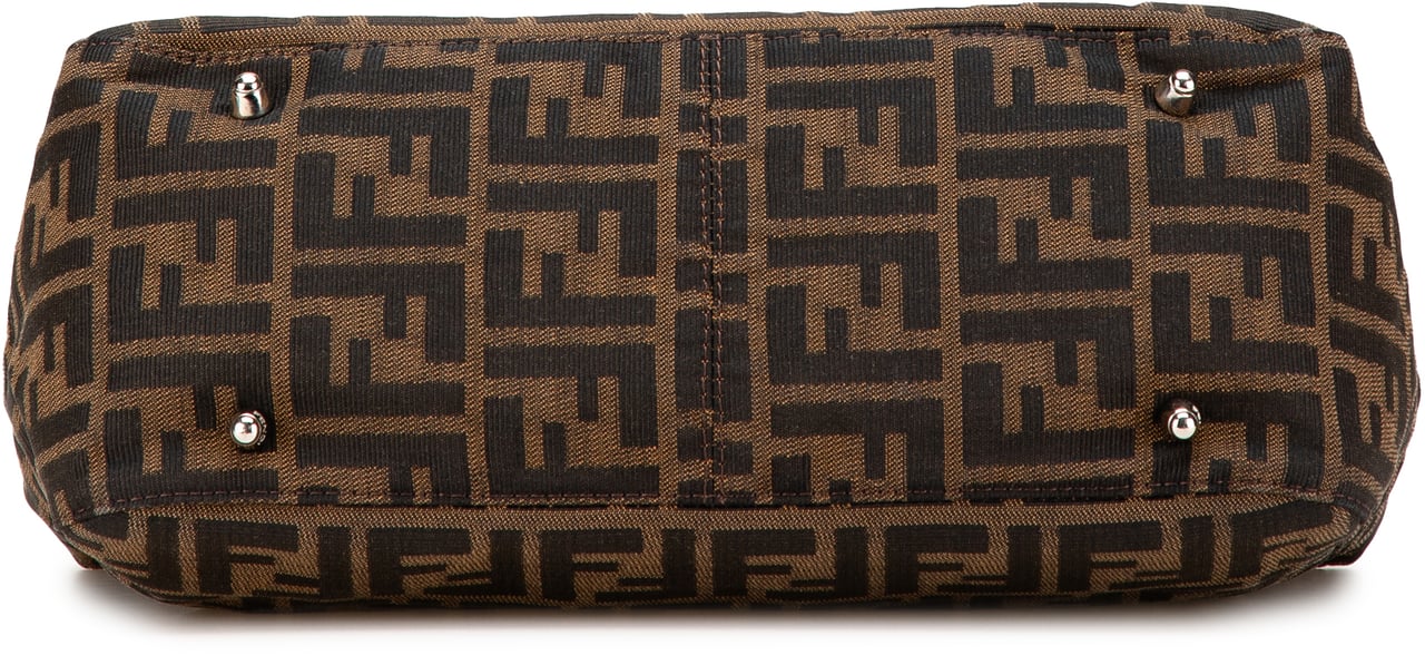 Fendi Small Zucca Canvas Twins Tote Bruin
