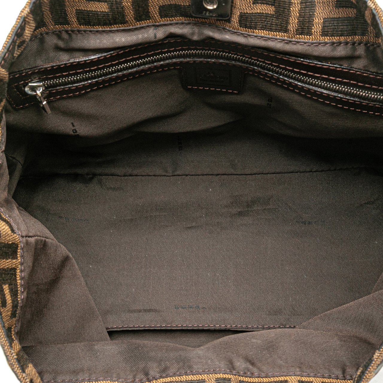 Fendi Small Zucca Canvas Twins Tote Bruin