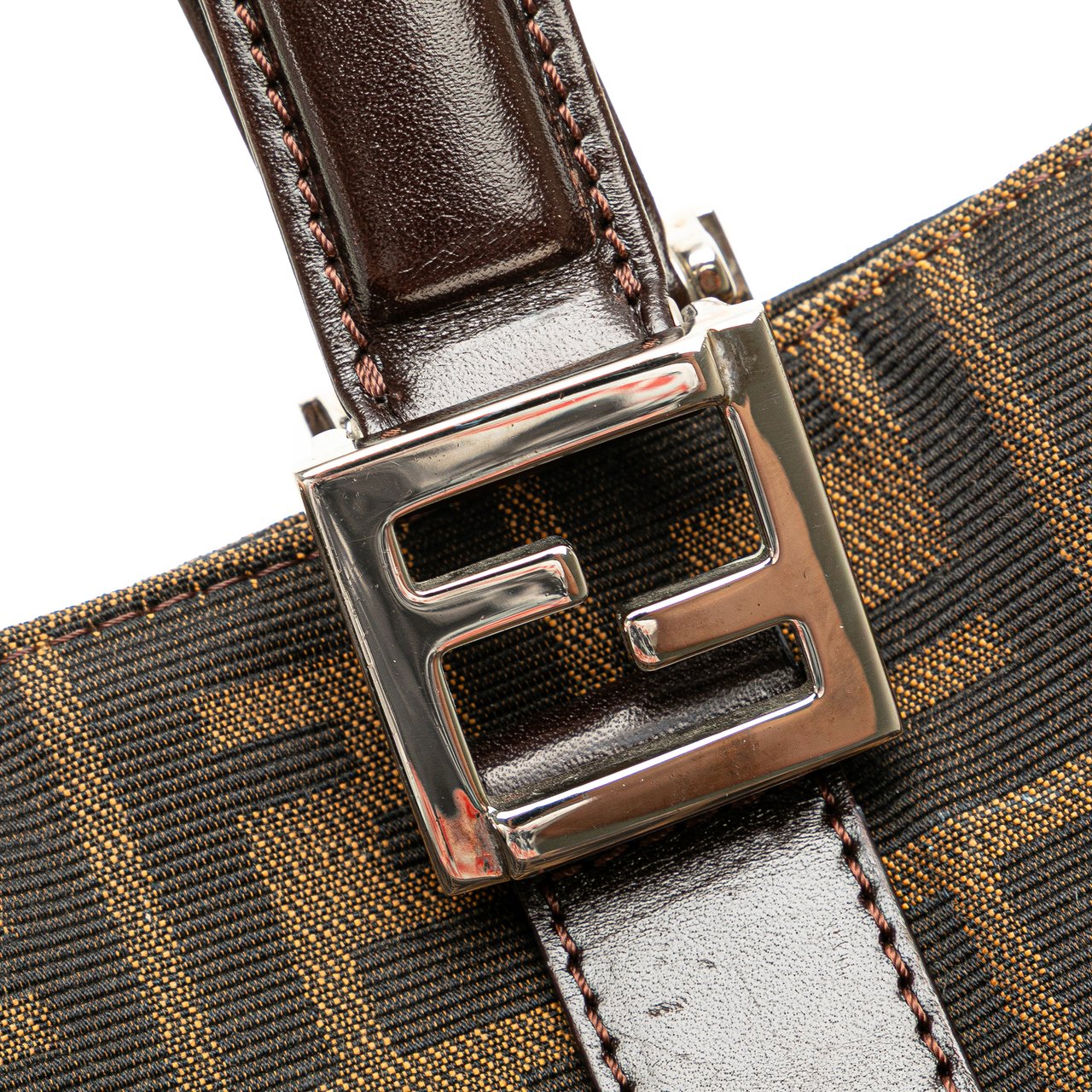 Fendi Small Zucca Canvas Twins Tote Bruin