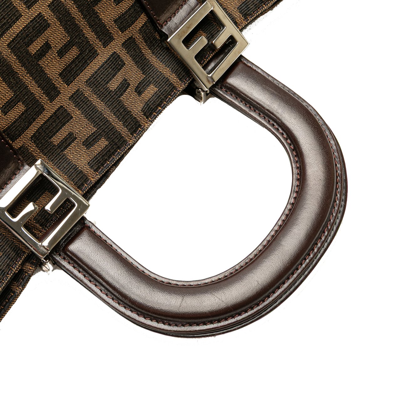 Fendi Small Zucca Canvas Twins Tote Bruin