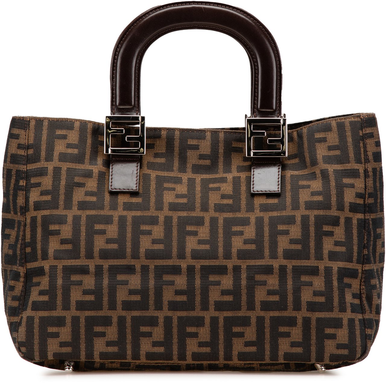 Fendi Small Zucca Canvas Twins Tote Bruin