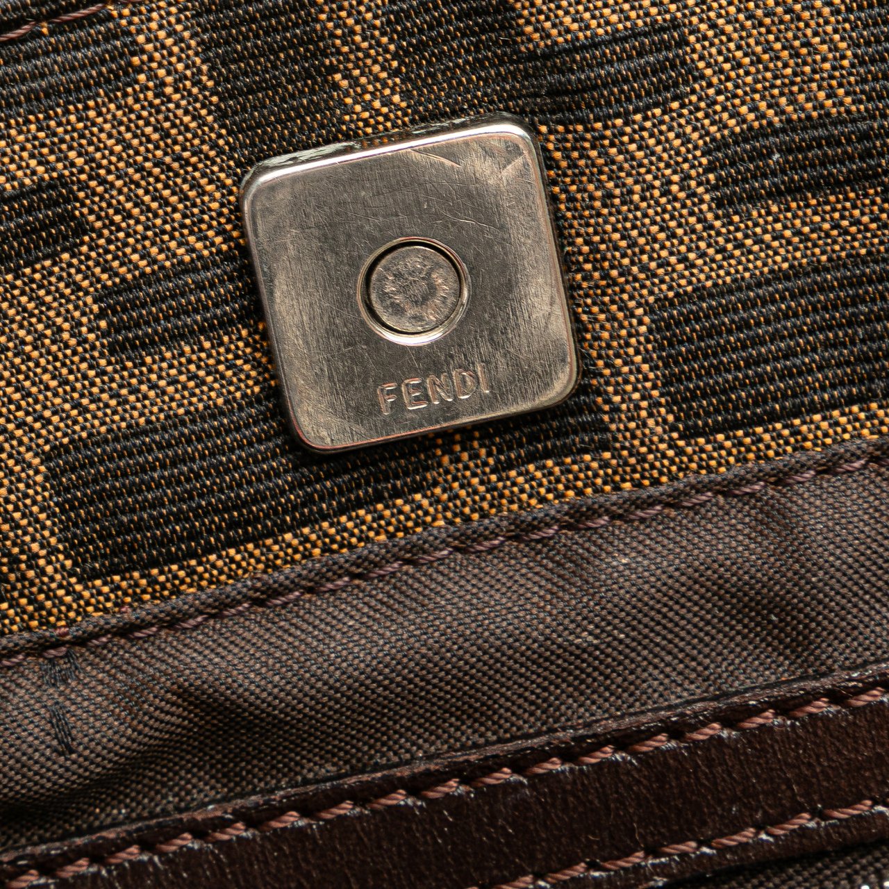 Fendi Small Zucca Canvas Twins Tote Bruin