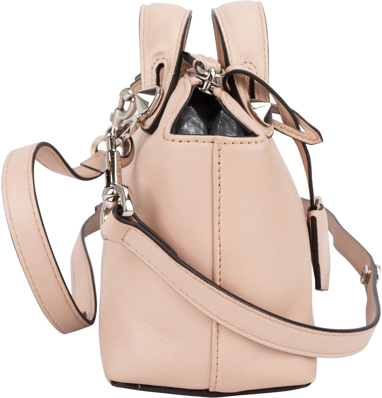 Fendi Leather Studded Crystal By The Way Mini Crossbody Bag Roze