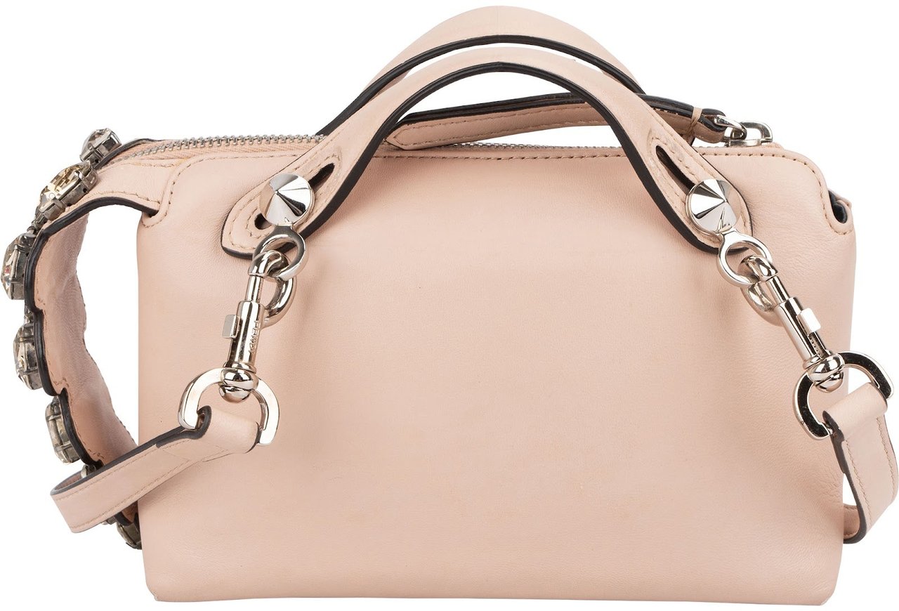 Fendi Leather Studded Crystal By The Way Mini Crossbody Bag Roze