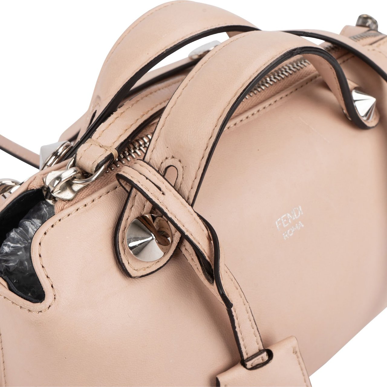 Fendi Leather Studded Crystal By The Way Mini Crossbody Bag Roze