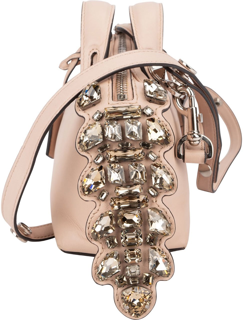 Fendi Leather Studded Crystal By The Way Mini Crossbody Bag Roze