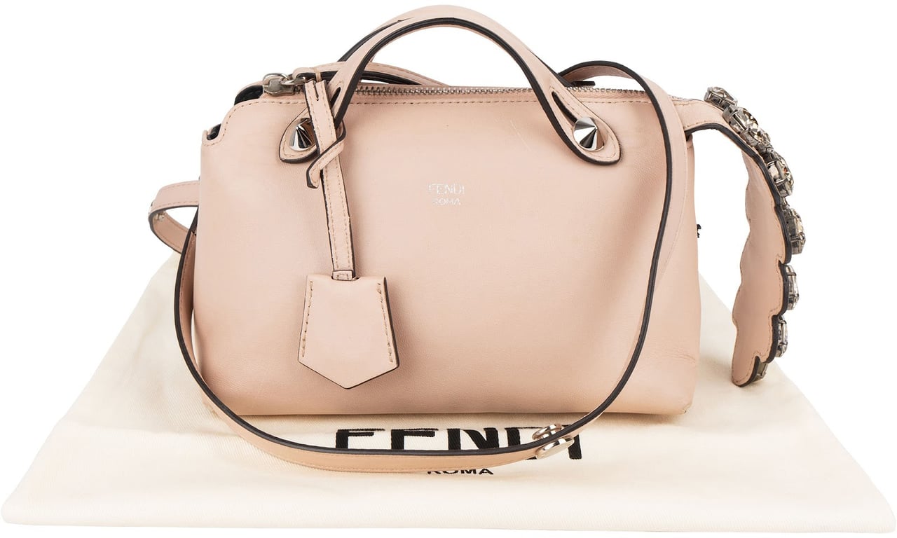 Fendi Leather Studded Crystal By The Way Mini Crossbody Bag Roze
