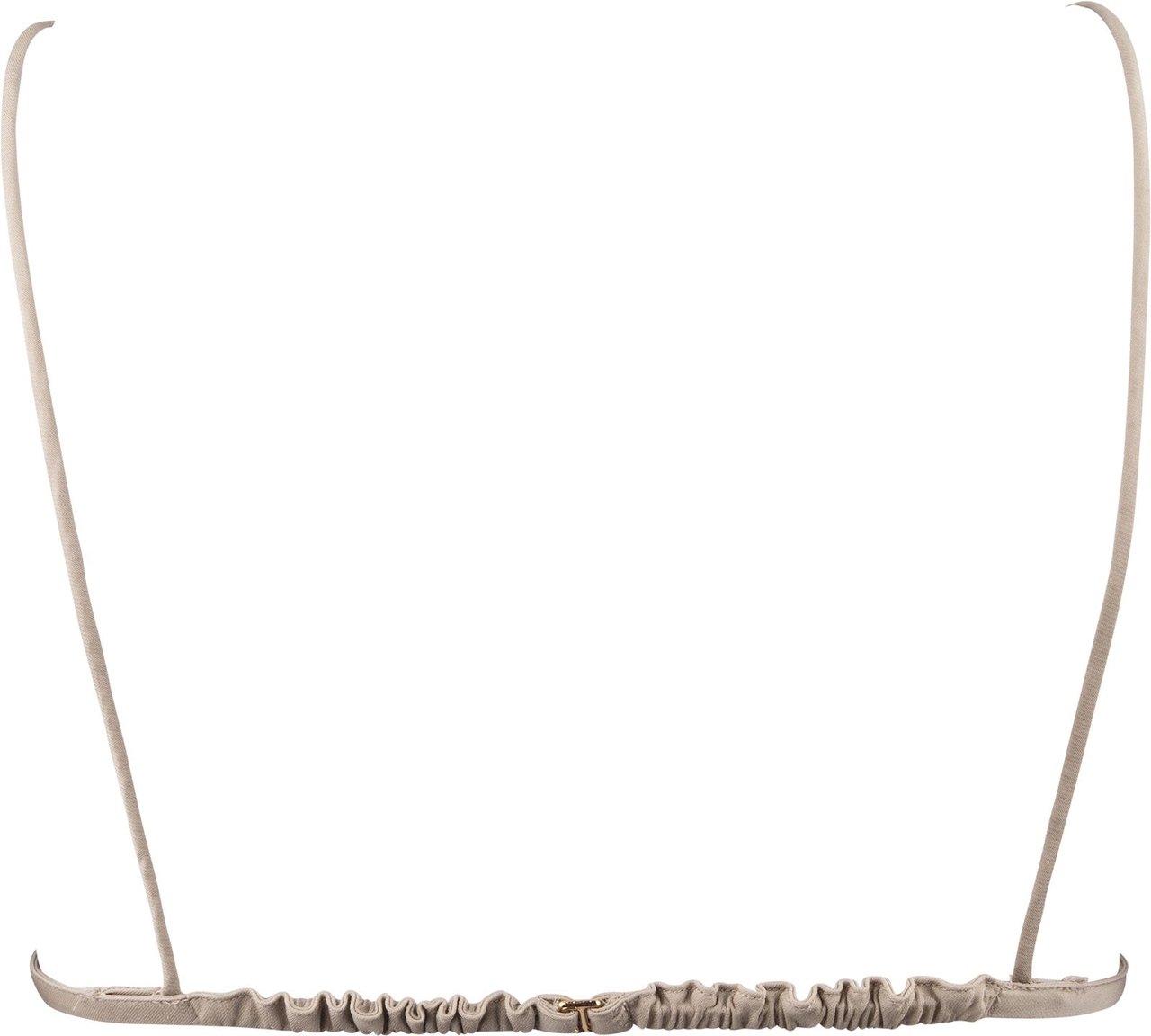 Fendi Fendi Beige Ruffled FF Emblem Bikini Top Swimwear (DE34 / XS) Divers