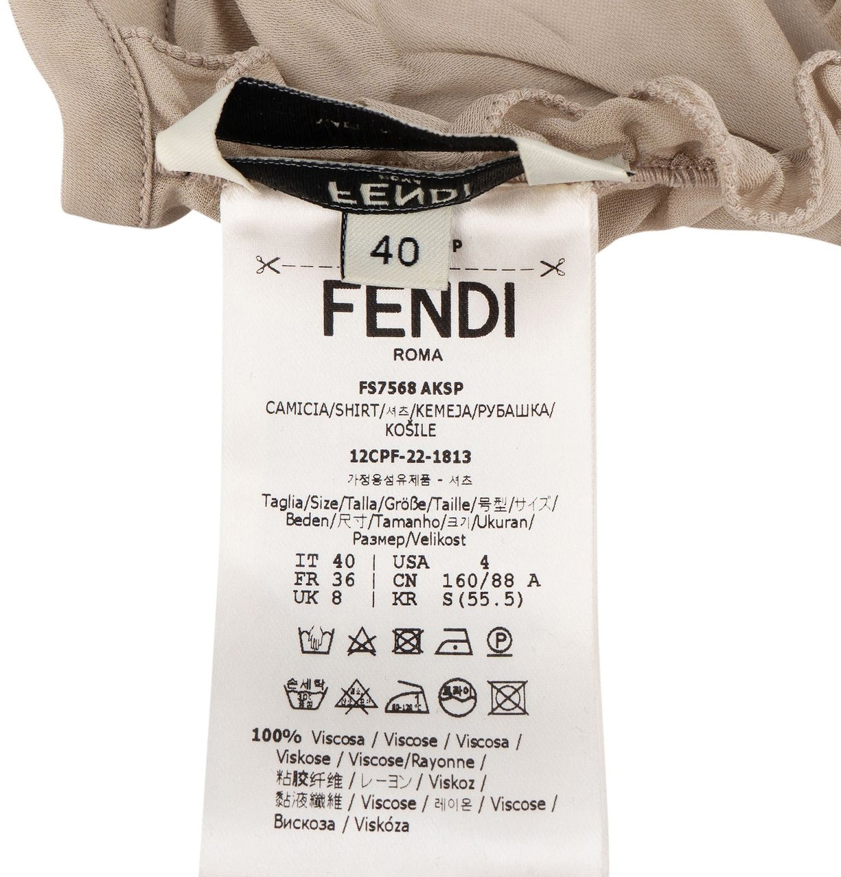 Fendi Fendi Beige Ruffled FF Emblem Bikini Top Swimwear (DE34 / XS) Divers