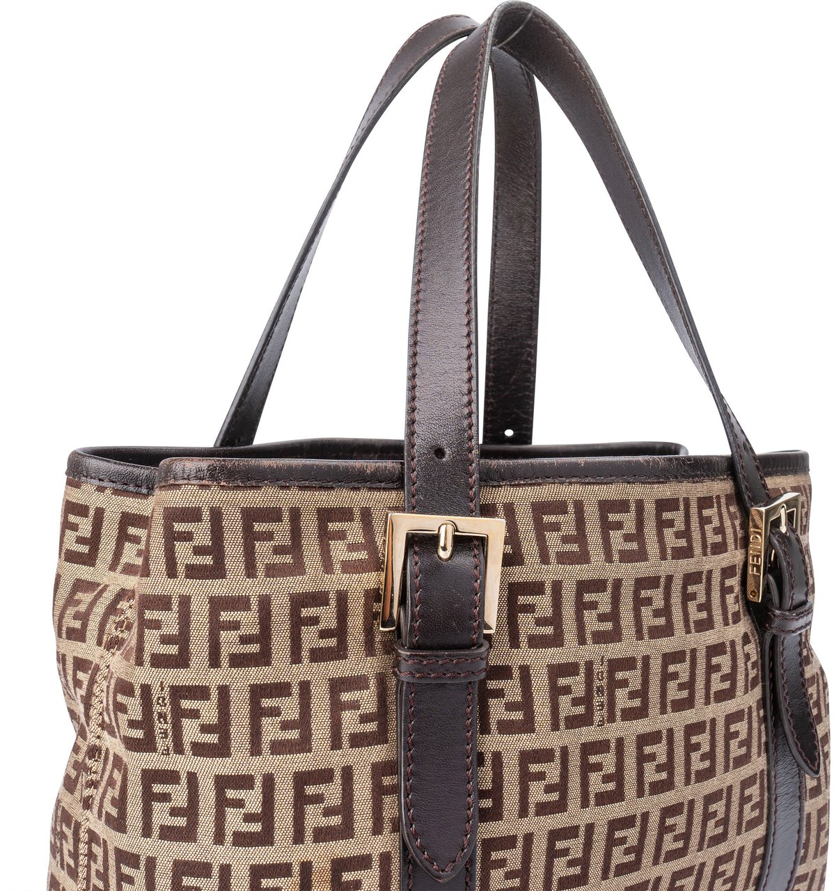 Fendi Fendi FF Monogram Zucca Handbag Bruin