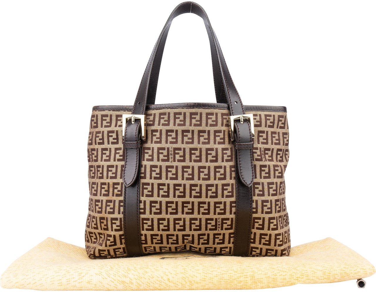 Fendi Fendi FF Monogram Zucca Handbag Bruin