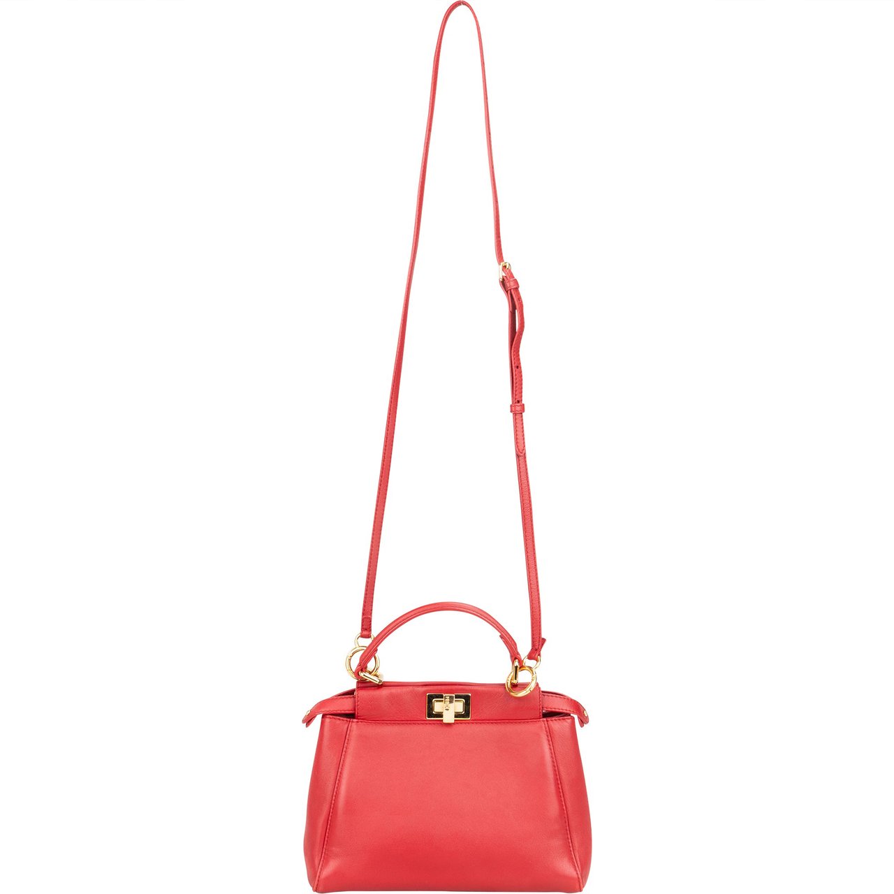 Fendi Fendi Rouge Rouge Leather Peekaboo Handbag Divers