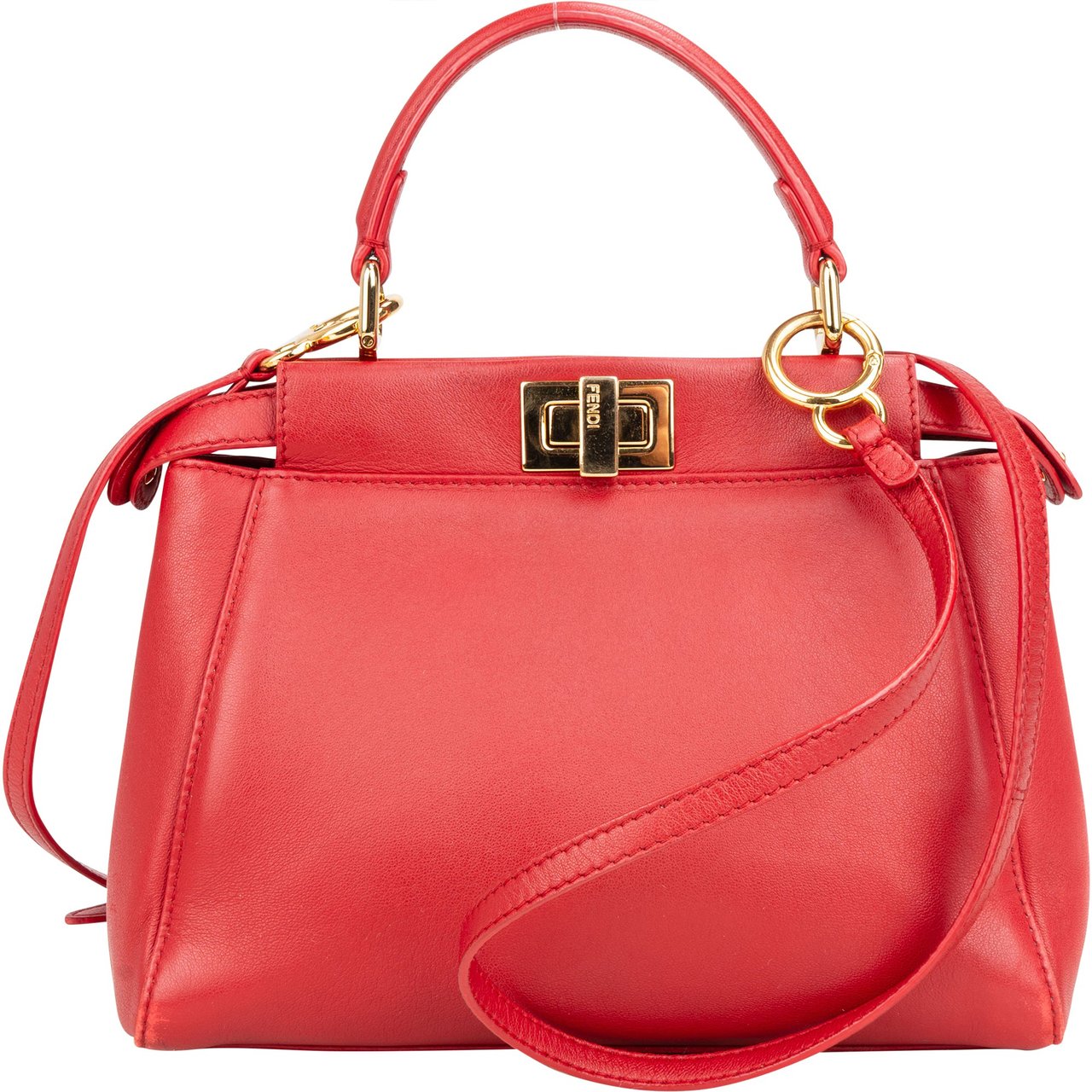 Fendi Fendi Rouge Rouge Leather Peekaboo Handbag Divers