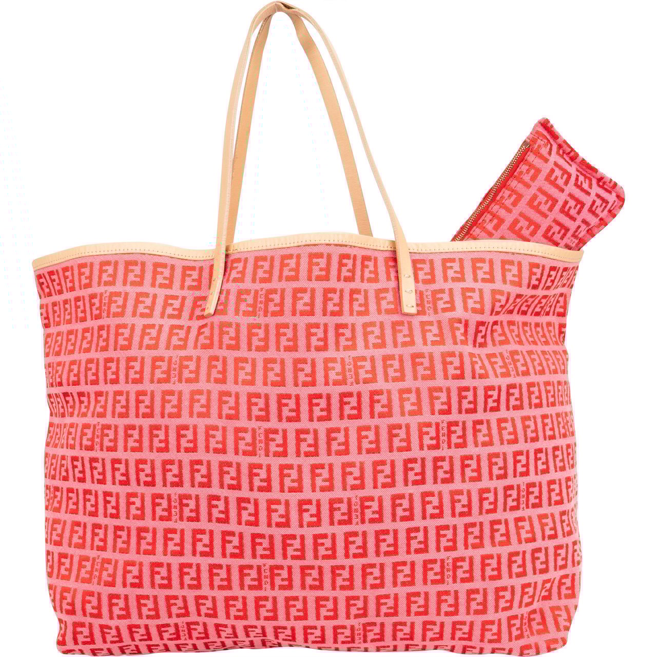 Fendi Fendi FF Monogram Zucca Shopper Bag Roze