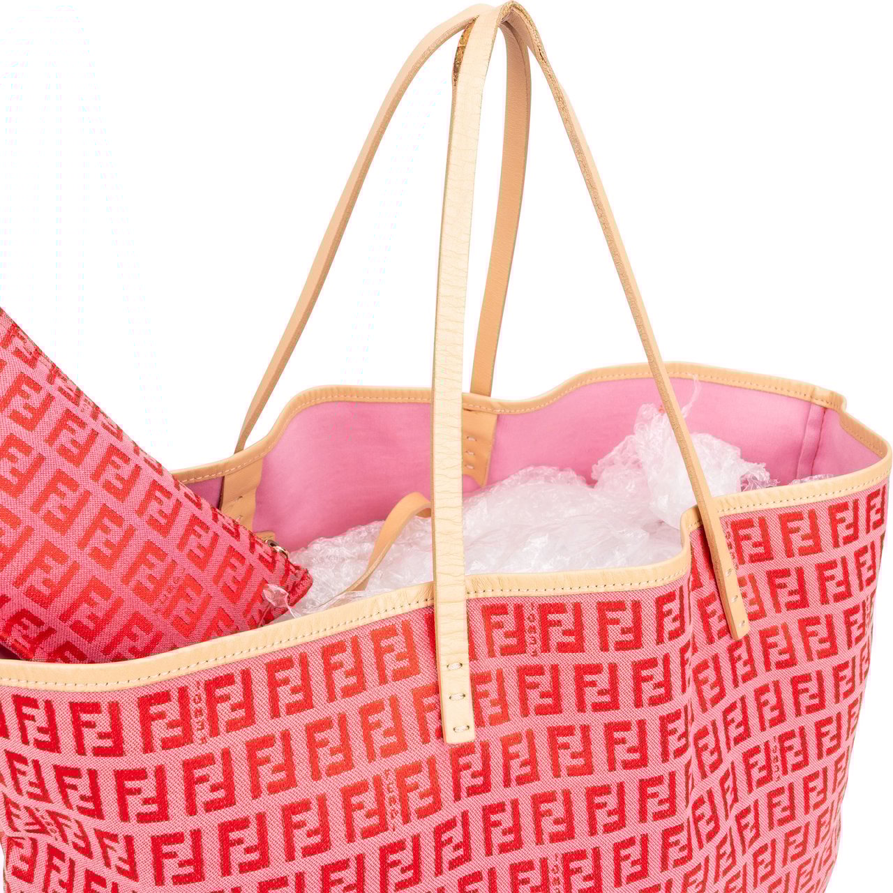 Fendi Fendi FF Monogram Zucca Shopper Bag Roze