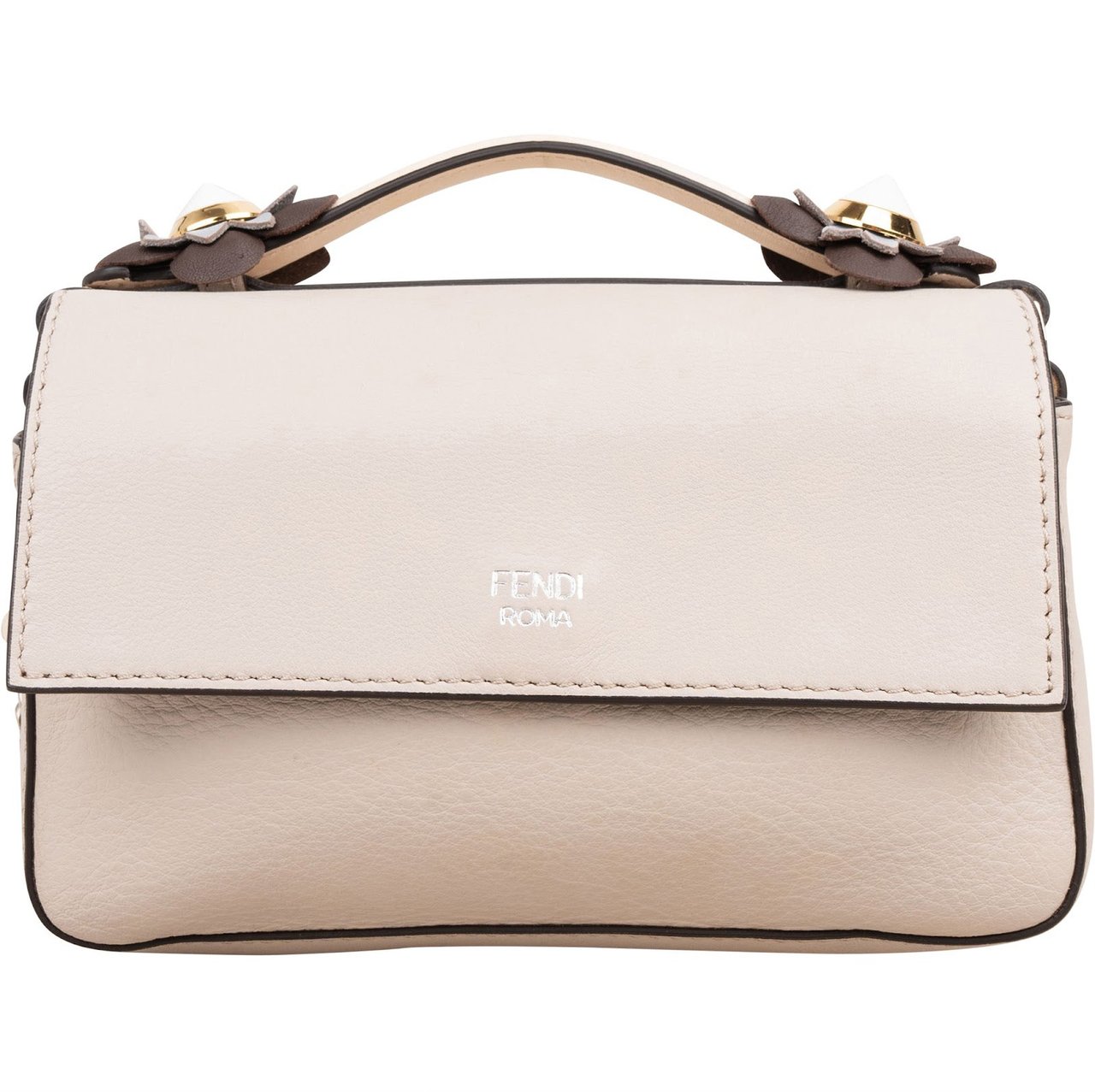 Fendi Leather Flowerland Double Micro Baguette Crossbody Bag Divers