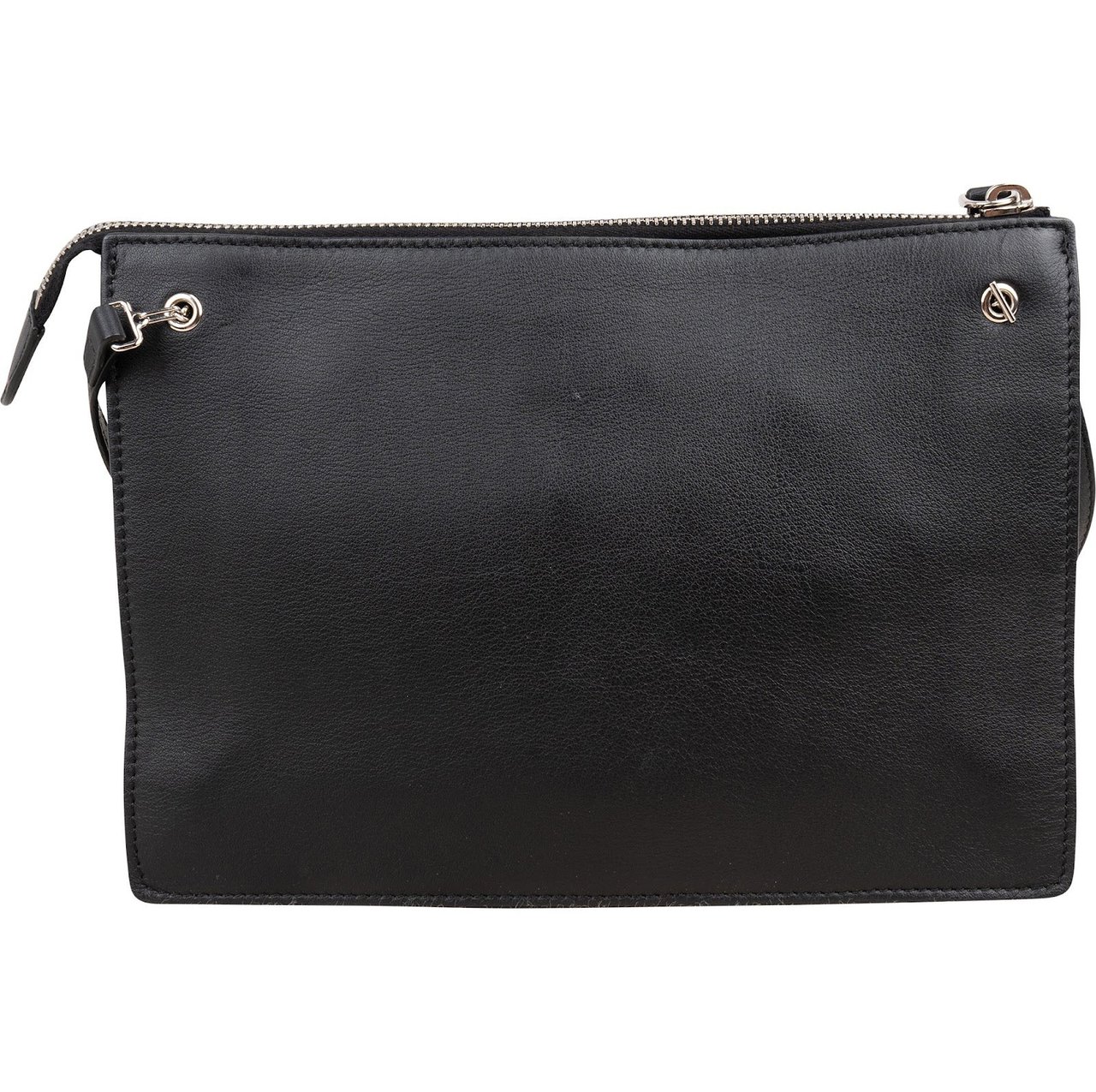 Fendi Black Leather Rainbow Studded Crossbody Bag Zwart