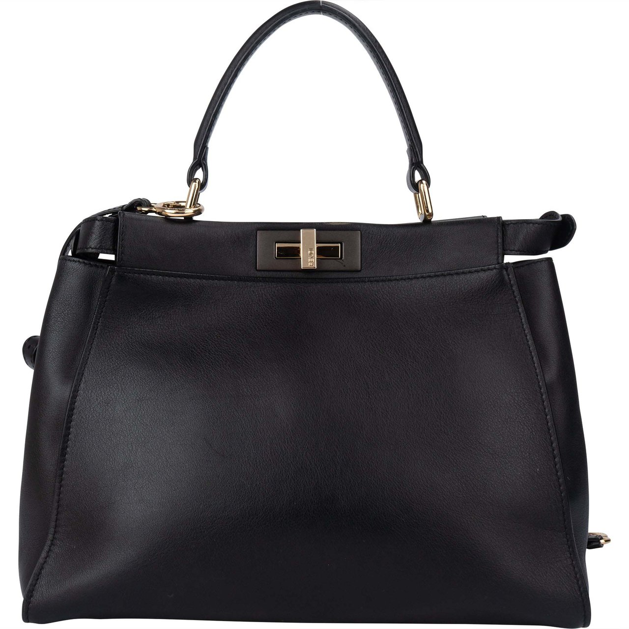 Fendi Fendi Classic Leather Peekaboo Handbag Zwart