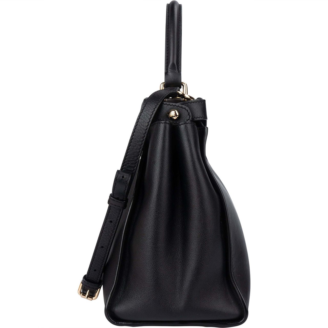 Fendi Fendi Classic Leather Peekaboo Handbag Zwart