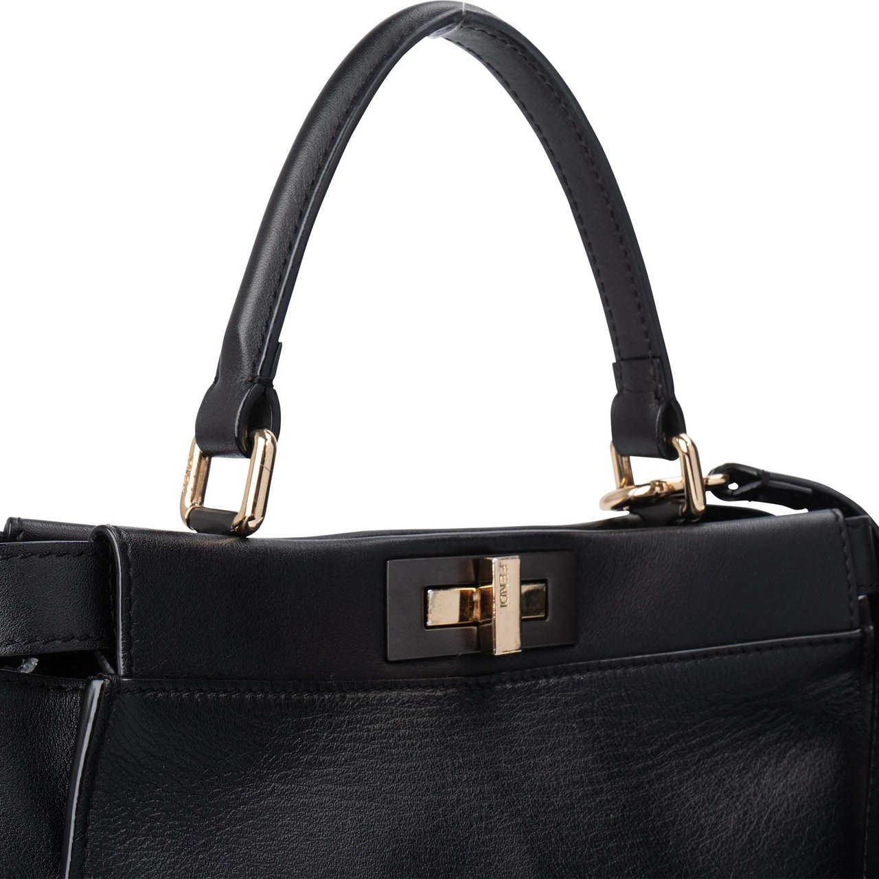 Fendi Fendi Classic Leather Peekaboo Handbag Zwart