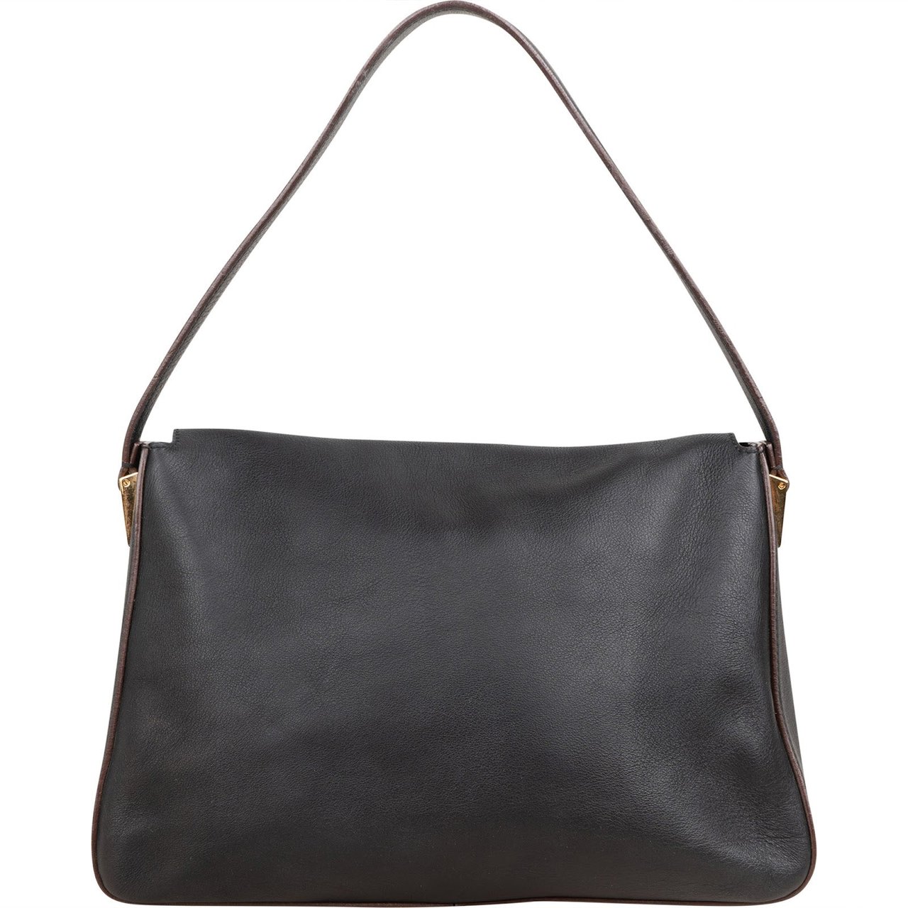 Fendi Black Leather Mamma Baguette Shoulder Bag Zwart