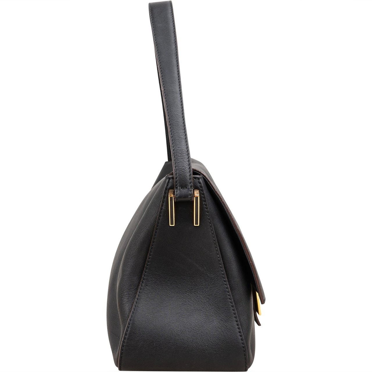 Fendi Black Leather Mamma Baguette Shoulder Bag Zwart
