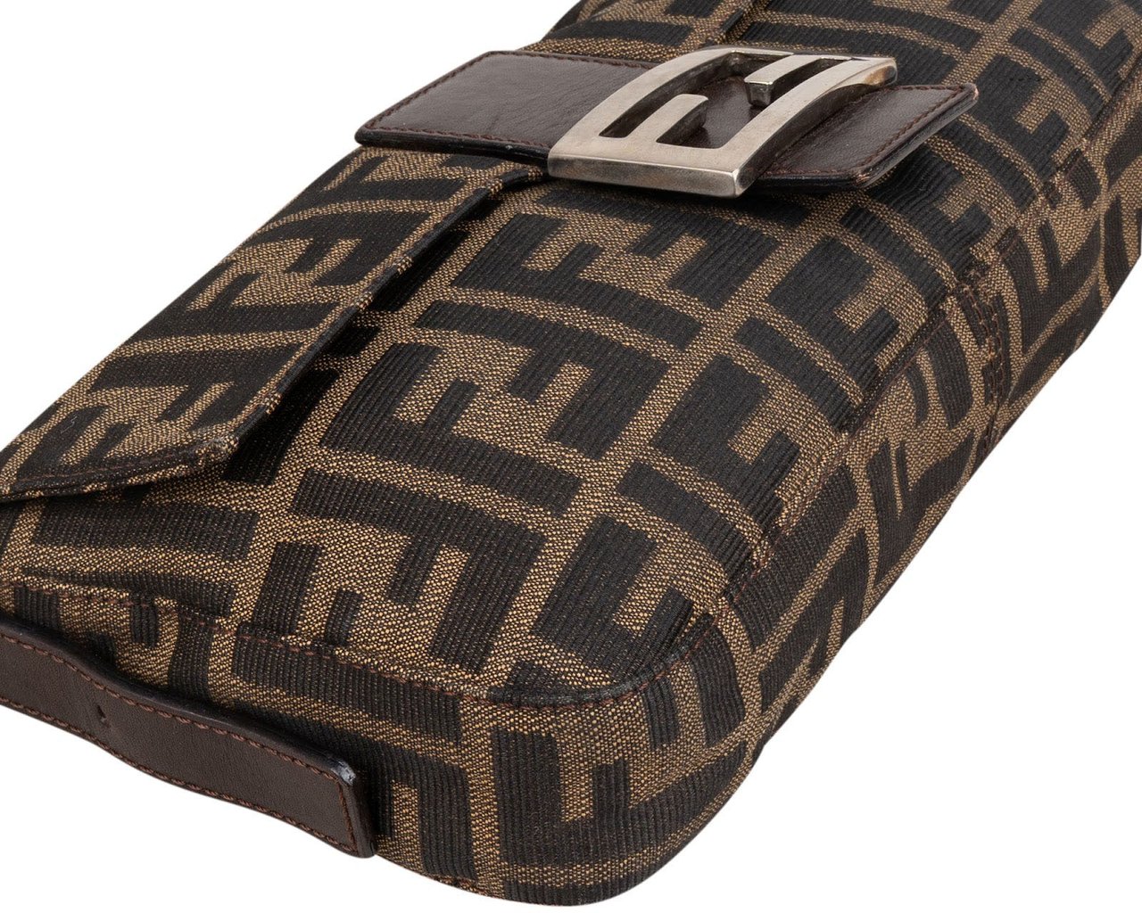 Fendi Monogram Zucca Baguette Shoulder Bag Bruin