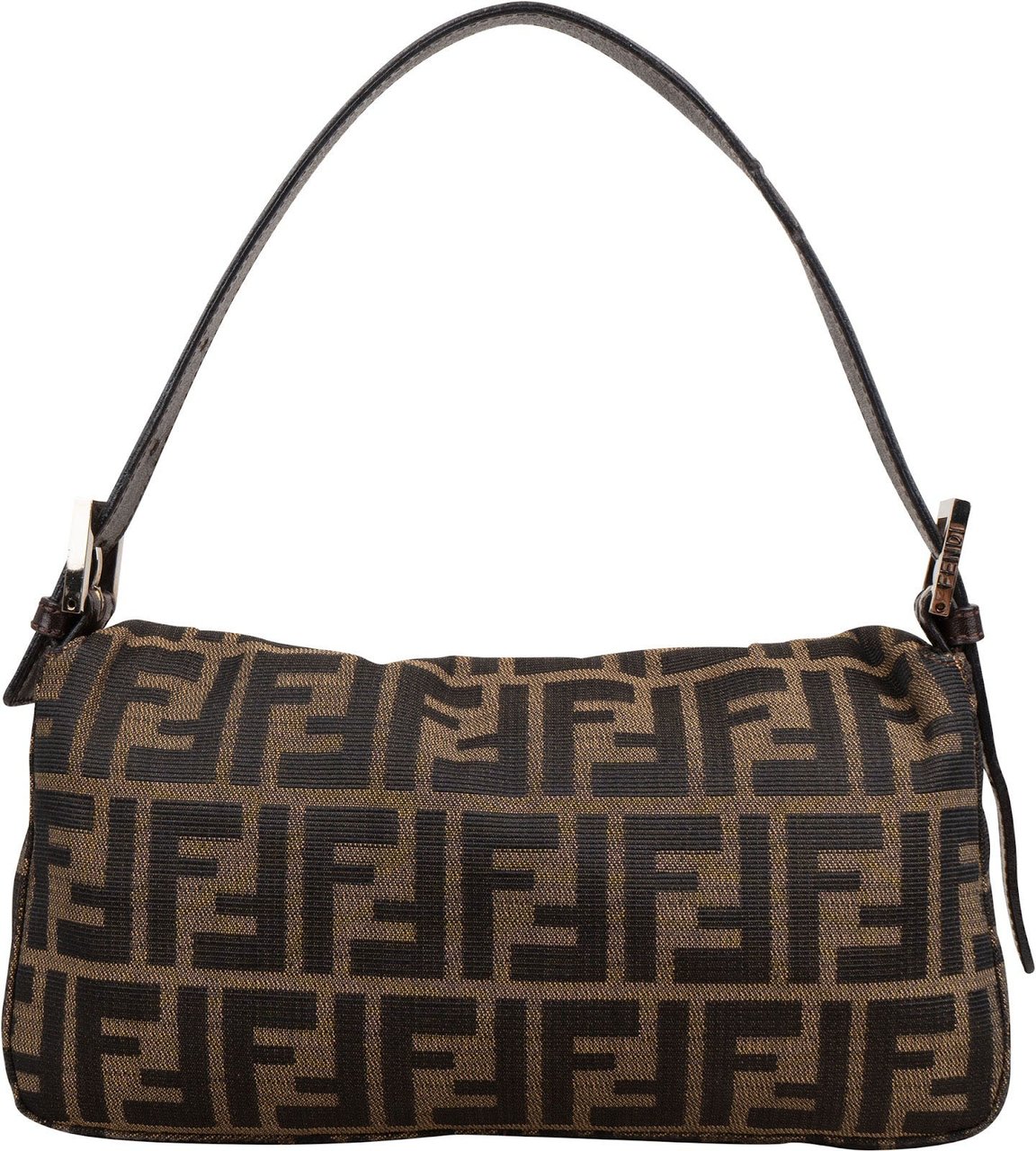 Fendi Monogram Zucca Baguette Shoulder Bag Bruin
